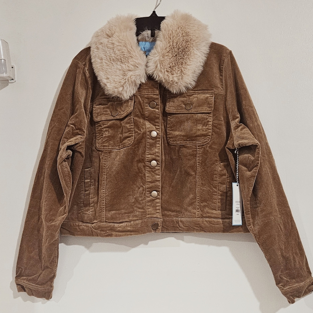 Draper James Women's denim jacket with detachable collar - Picture 2 of 8